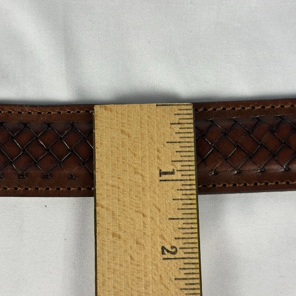 Dockers Genuine Leather Belt Men's Size 36 Brown Embossed Made in Argentina